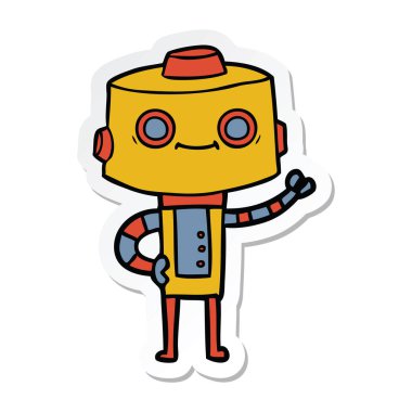 bir çizgi film robot Sticker