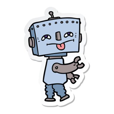 bir çizgi film robot Sticker