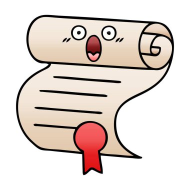 bir sözleşmenin degrade gölgeli çizgi film