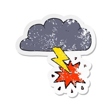 bir çizgi film görebilsin Retro sıkıntılı etiket