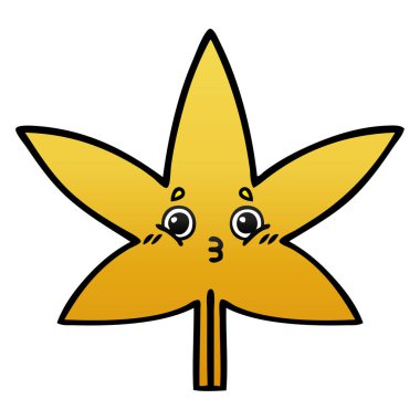 Degrade gölgeli karikatür sonbahar yaprak