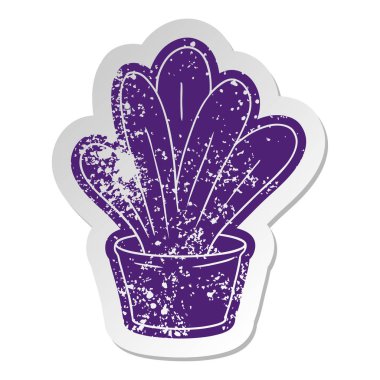 yeşil bir kapalı bitki sıkıntılı eski etiket