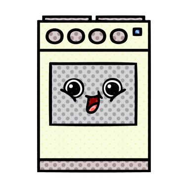 çizgi roman tarzı karikatür bir mutfak fırın