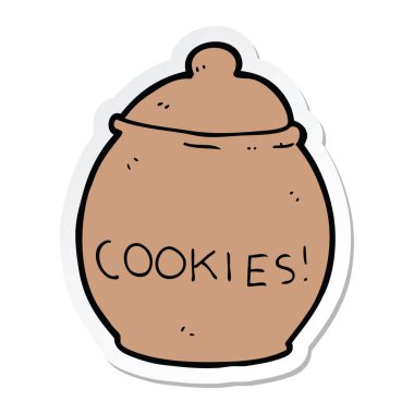 etiket, bir çizgi film çerez kavanozu