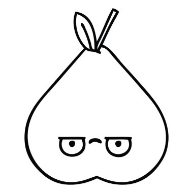 yeşil armut çizim karikatür