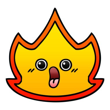 Degrade gölgeli karikatür bir ateş