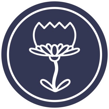 Lotus çiçeği dairesel simgesi simgesi
