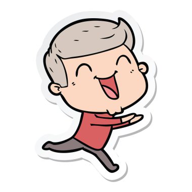 gülen bir çizgi film adam etiketi