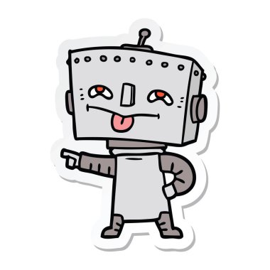 bir çizgi film robot Sticker