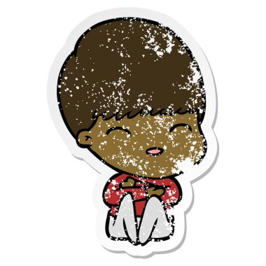 bir mutlu çizgi film çocuk sıkıntılı etiket