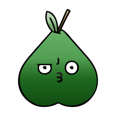 bir armut degrade gölgeli karikatür