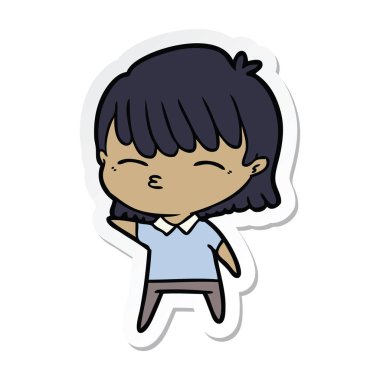 bir çizgi film kadının etiket