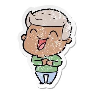 bir çizgi film man gülüyor sıkıntılı etiket