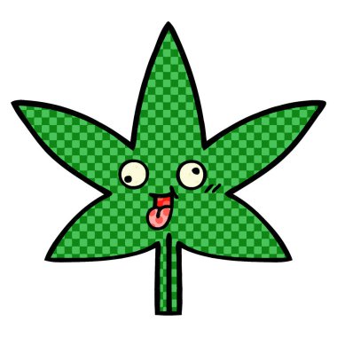 çizgi roman tarzı çizgi film marihuana yaprağı