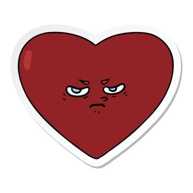 etiket, bir çizgi film kalp