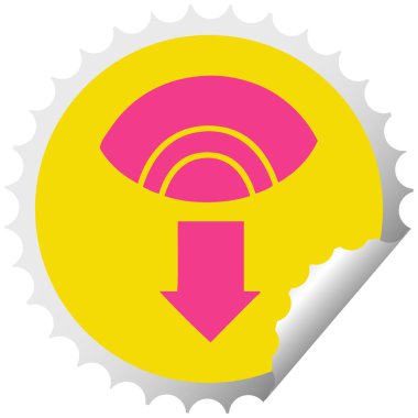 dairesel peeling etiket çizgi film göz aşağı dönük