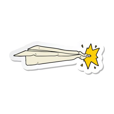 bir çizgi film kağıt uçak etiket