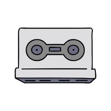 retro bir kaset karikatür doodle
