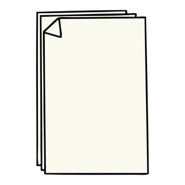 ilginç karikatür kağıt yığını el çekilmiş