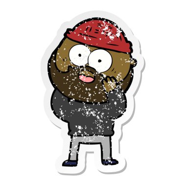 bir karikatür sıkıntılı etiket adam sakallı