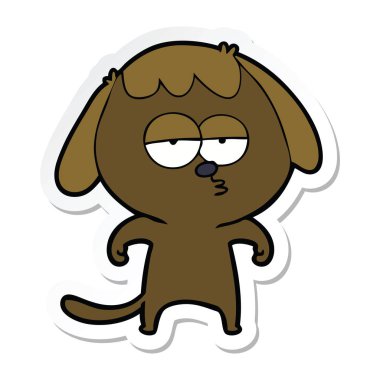 köpek etiket bir karikatür sıkılmış