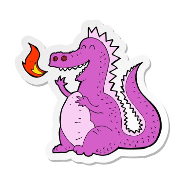 etiket bir karikatür yangın nefes Dragon