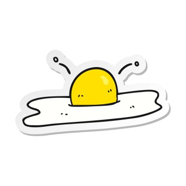 etiket bir karikatür kızarmış yumurta