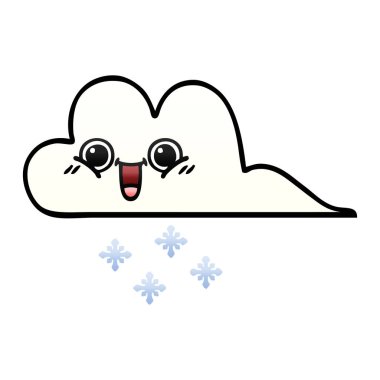 Degrade gölgeli karikatür kar bulut