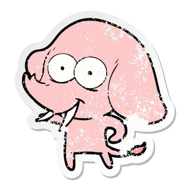 mutlu çizgi film fil sıkıntılı etiket