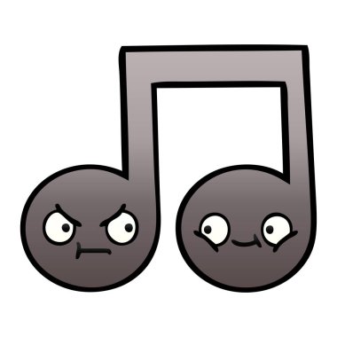 bir nota degrade gölgeli karikatür