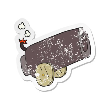 bir çizgi film top Retro sıkıntılı etiket