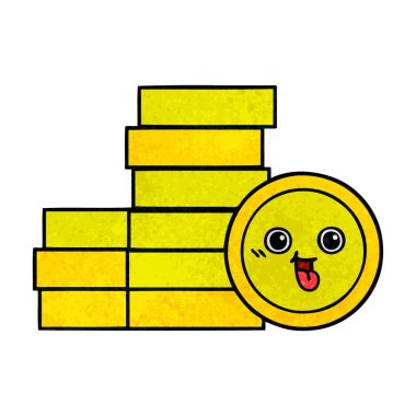 Retro grunge doku karikatür paralar