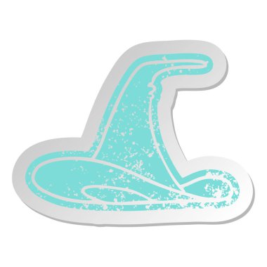 sıkıntılı eski etiket bir cadı şapka