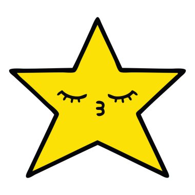 sevimli çizgi altın yıldız