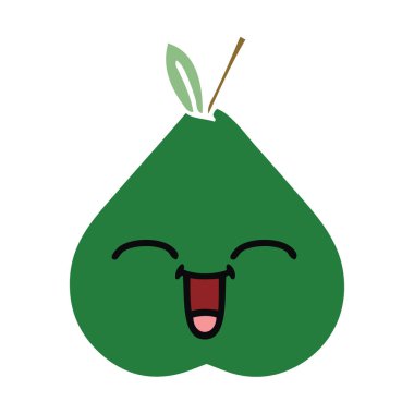 düz renk retro karikatür armut