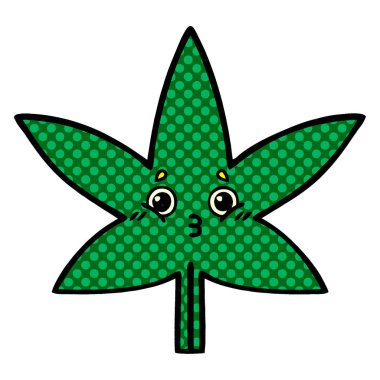 çizgi roman tarzı çizgi film marihuana yaprağı