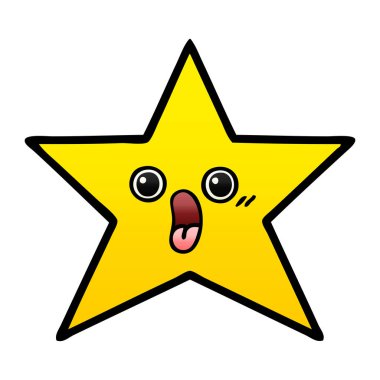 altın yıldız degrade gölgeli karikatür