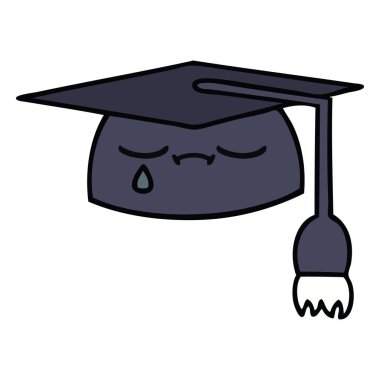 sevimli çizgi mezuniyet şapka