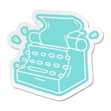 eski okul daktilo çizgi film etiketi