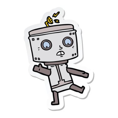 bir çizgi film robot Sticker