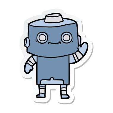 bir çizgi film robot Sticker