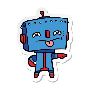 bir çizgi film robot Sticker