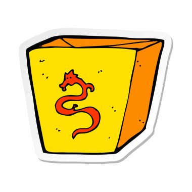 bir çizgi film şehriye kutusunun etiketi