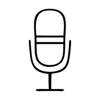 Çizim karikatür retro mikrofon