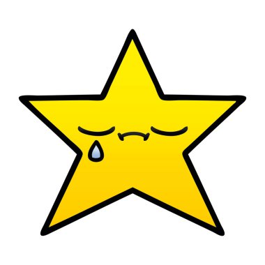 Degrade gölgeli karikatür altın yıldız