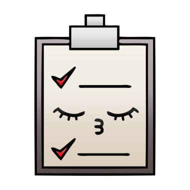 Degrade gölgeli karikatür bir kontrol listesi