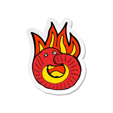 etiket bir karikatür yılan kendi kuyruğunu yiyor