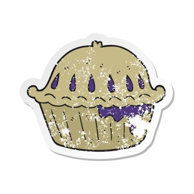 Retro sıkıntılı etiket bir karikatür pastası