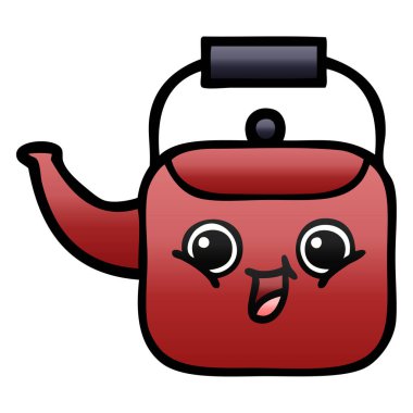 Degrade gölgeli karikatür su ısıtıcısı