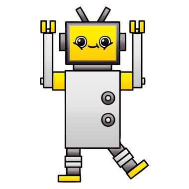 Degrade gölgeli karikatür robot